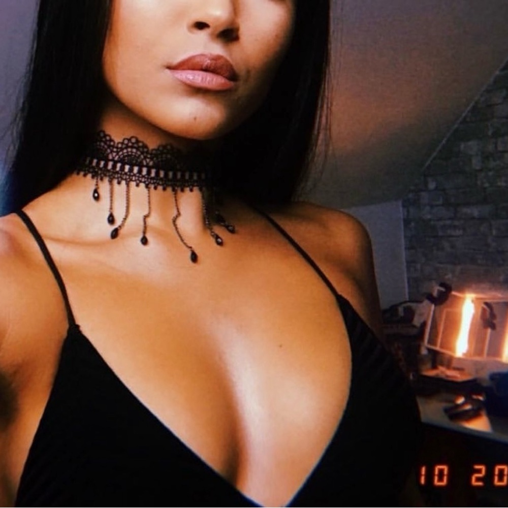 Teardrop Choker Gothic Droplet Rhinestone Collar Necklace